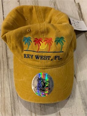 Key West Hat with Colorful Palm Embroidery